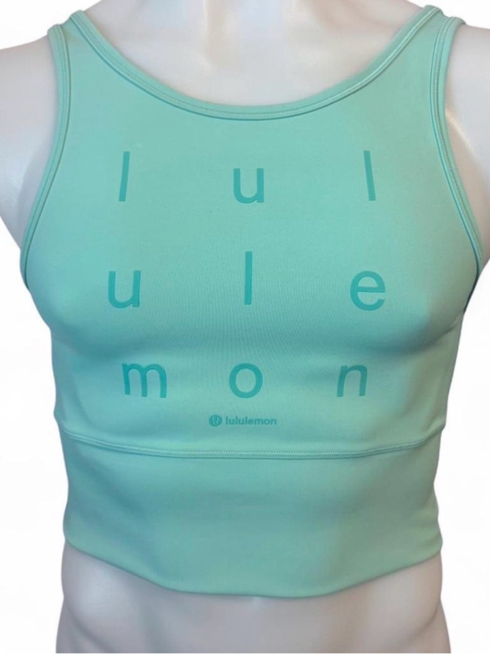 Lululemon Power Pivot Everlux Cropped Tank Reversible size 10 in Wild Mint